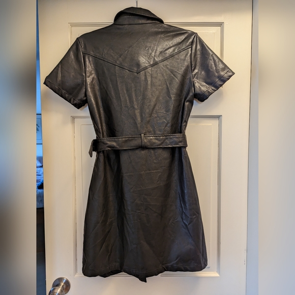 Black vegan Leather Dress NWOT - M - Picture 6 of 6